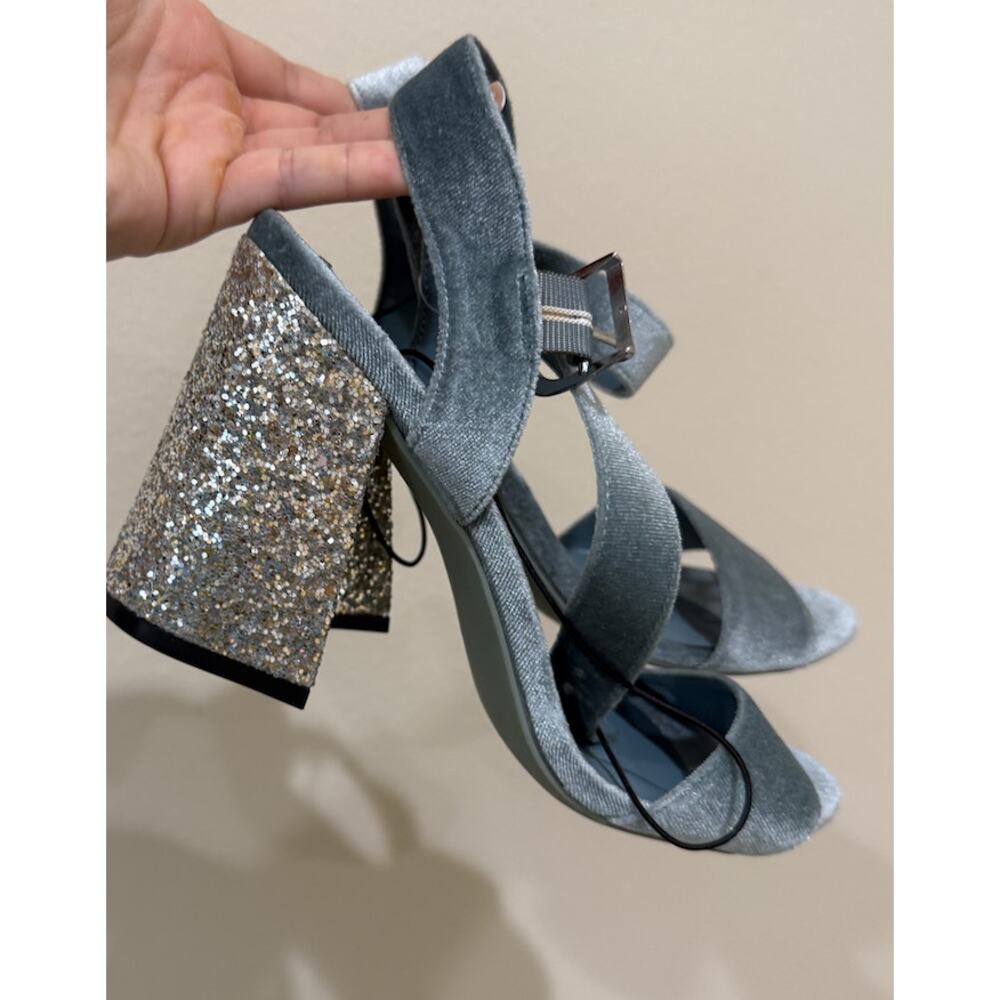 blue sparkly heels size 39 H&M